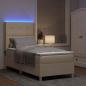 Preview: Boxspringbett mit LED-Lichtleisten Creme 100 x 200 cm Stoff