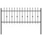 Preview: Spießzaun Schwarz 200 x 130 cm Pulverbeschichteter Stahl