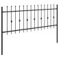 Preview: Spießzaun Schwarz 200 x 130 cm Pulverbeschichteter Stahl