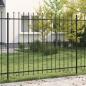 Preview: ARDEBO.de - Spießzaun Schwarz 200 x 200 cm Pulverbeschichteter Stahl
