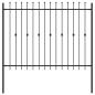 Preview: Spießzaun Schwarz 200 x 200 cm Pulverbeschichteter Stahl