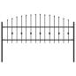 Preview: Spießzaun Schwarz 200 x 130 cm Pulverbeschichteter Stahl