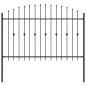 Preview: Spießzaun Schwarz 200 x 130 cm Pulverbeschichteter Stahl