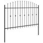 Preview: Spießzaun Schwarz 200 x 130 cm Pulverbeschichteter Stahl