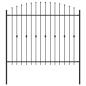 Preview: Spießzaun Schwarz 200 x 200 cm Pulverbeschichteter Stahl