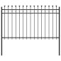 Preview: Ringzaun Schwarz 200 x 130 cm Pulverbeschichteter Stahl