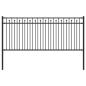 Preview: Spitzenzaun Schwarz 200 x 130 cm Pulverbeschichteter Stahl