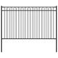 Preview: Spitzenzaun Schwarz 200 x 166 cm Pulverbeschichteter Stahl