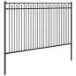 Preview: Spitzenzaun Schwarz 200 x 166 cm Pulverbeschichteter Stahl
