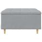 Preview: Knopf Hocker mit Kissen Hellgrau 80 x 80 x 45 cm Stoff