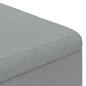 Preview: Knopf Hocker mit Kissen Hellgrau 80 x 80 x 45 cm Stoff