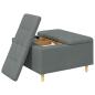 Preview: Knopf Hocker mit Kissen Dunkelgrau 80 x 80 x 45 cm Stoff