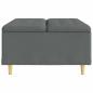 Preview: Knopf Hocker mit Kissen Dunkelgrau 80 x 80 x 45 cm Stoff