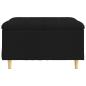 Preview: ARDEBO.de - Knopf Hocker mit Kissen Schwarz 80 x 80 x 45 cm Stoff