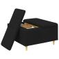 Preview: Knopf Hocker mit Kissen Schwarz 80 x 80 x 45 cm Stoff