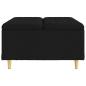 Preview: Knopf Hocker mit Kissen Schwarz 80 x 80 x 45 cm Stoff