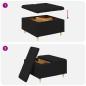 Preview: Knopf Hocker mit Kissen Schwarz 80 x 80 x 45 cm Stoff