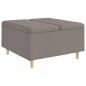 Preview: Knopf Hocker mit Kissen Taupe 80 x 80 x 45 cm Stoff