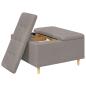 Preview: Knopf Hocker mit Kissen Taupe 80 x 80 x 45 cm Stoff