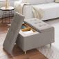 Preview: Knopf Hocker mit Kissen Taupe 80 x 80 x 45 cm Stoff