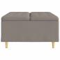 Preview: Knopf Hocker mit Kissen Taupe 80 x 80 x 45 cm Stoff