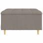 Preview: Knopf Hocker mit Kissen Taupe 80 x 80 x 45 cm Stoff