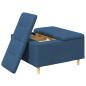 Preview: Knopf Hocker mit Kissen Blau 80 x 80 x 45 cm Stoff