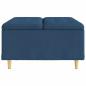 Preview: Knopf Hocker mit Kissen Blau 80 x 80 x 45 cm Stoff