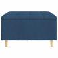 Preview: Knopf Hocker mit Kissen Blau 80 x 80 x 45 cm Stoff