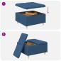 Preview: Knopf Hocker mit Kissen Blau 80 x 80 x 45 cm Stoff
