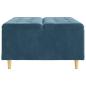 Preview: Knopf Hocker mit Kissen Blau 80 x 80 x 45 cm Samt