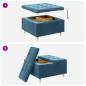 Preview: Knopf Hocker mit Kissen Blau 80 x 80 x 45 cm Samt
