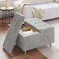 Preview: Ottoman mit Stauraum Hellgrau 80 x 80 x 45 cm Samt