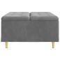 Preview: ARDEBO.de - Knopf Hocker mit Kissen Dunkelgrau 80 x 80 x 45 cm Samt
