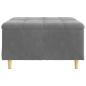 Preview: Knopf Hocker mit Kissen Dunkelgrau 80 x 80 x 45 cm Samt