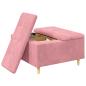 Preview: Knopf Hocker mit Kissen Rosa 80 x 80 x 45 cm Samt