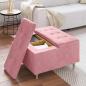 Preview: Knopf Hocker mit Kissen Rosa 80 x 80 x 45 cm Samt