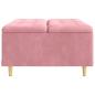 Preview: Knopf Hocker mit Kissen Rosa 80 x 80 x 45 cm Samt