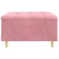 Preview: Knopf Hocker mit Kissen Rosa 80 x 80 x 45 cm Samt