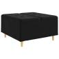 Preview: Knopf Hocker mit Kissen Schwarz 80 x 80 x 45 cm Samt