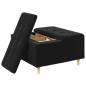 Preview: Knopf Hocker mit Kissen Schwarz 80 x 80 x 45 cm Samt