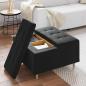 Preview: Knopf Hocker mit Kissen Schwarz 80 x 80 x 45 cm Samt