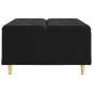 Preview: Knopf Hocker mit Kissen Schwarz 80 x 80 x 45 cm Samt
