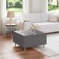 Preview: ARDEBO.de - Knopf Hocker mit Kissen Grau 80 x 80 x 45 cm Kunstleder