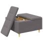 Preview: Knopf Hocker mit Kissen Grau 80 x 80 x 45 cm Kunstleder