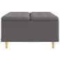 Preview: Knopf Hocker mit Kissen Grau 80 x 80 x 45 cm Kunstleder