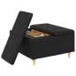 Preview: Knopf Hocker mit Kissen Schwarz 80 x 80 x 45 cm Kunstleder