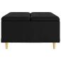 Preview: Knopf Hocker mit Kissen Schwarz 80 x 80 x 45 cm Kunstleder