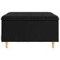 Preview: Knopf Hocker mit Kissen Schwarz 80 x 80 x 45 cm Kunstleder