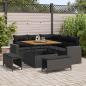 Preview: ARDEBO.de - Gartensofa-set 9 Stk. 6-Sitzanzahl Schwarz Poly-Rattan